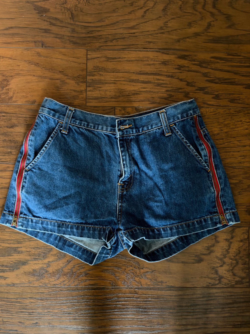 Levi's Blue Denim Shorts with Red Side Trim